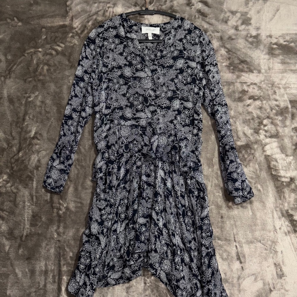 Derek Lam 10 Crosby Black White Floral‎ Print Silk Dress Size 4
